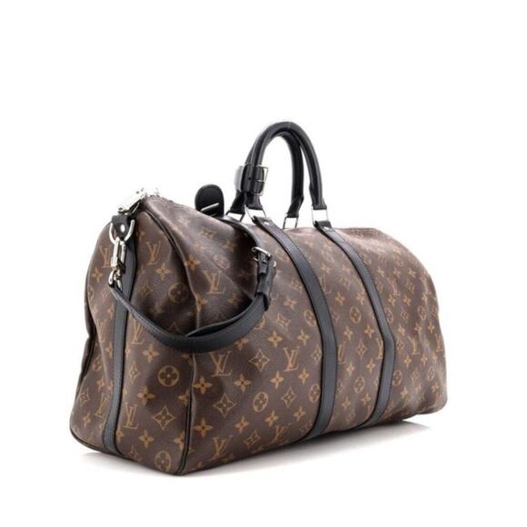 Louis Vuitton Brown Monogram Macassar Keepall Bandouliere Bag luggage overnight - Picture 1 of 12